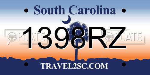 1398RZ South Carolina License Plate