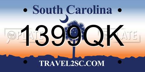 1399QK South Carolina License Plate