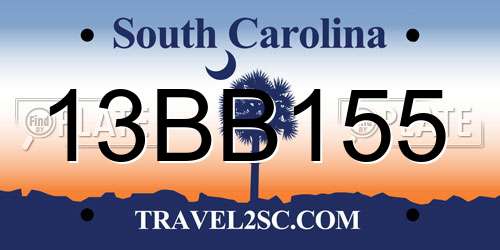 13BB155 South Carolina License Plate