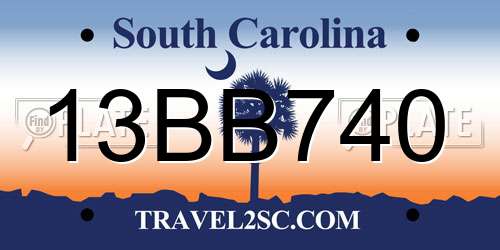 13BB740 South Carolina License Plate