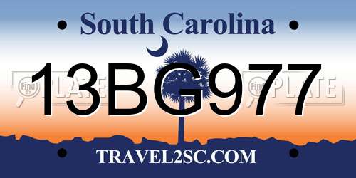 13BG977 South Carolina License Plate