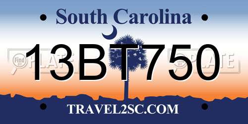 13BT750 South Carolina License Plate