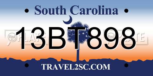 13BT898 South Carolina License Plate