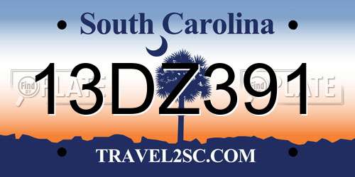 13DZ391 South Carolina License Plate