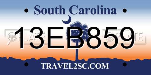 13EB859 South Carolina License Plate