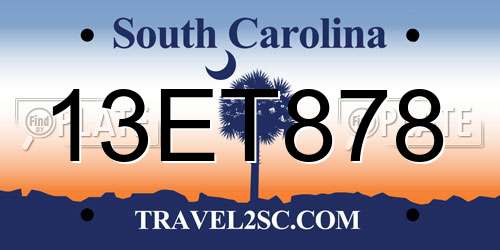13ET878 South Carolina License Plate