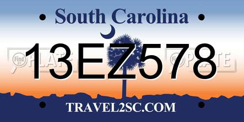 13EZ578 South Carolina License Plate
