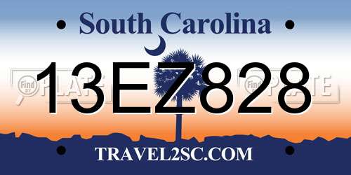 13EZ828 South Carolina License Plate