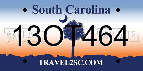 13OT464 South Carolina License Plate
