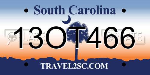13OT466 South Carolina License Plate