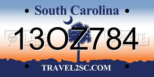 13OZ784 South Carolina License Plate