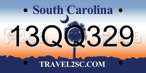13QQ329 South Carolina License Plate