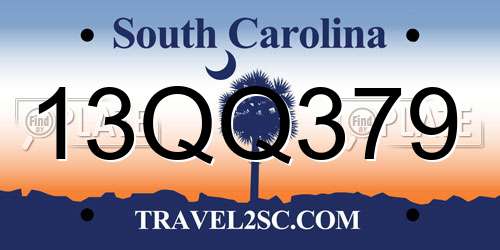 13QQ379 South Carolina License Plate