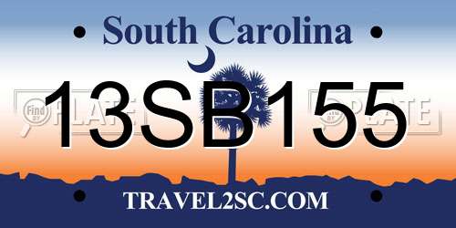 13SB155 South Carolina License Plate