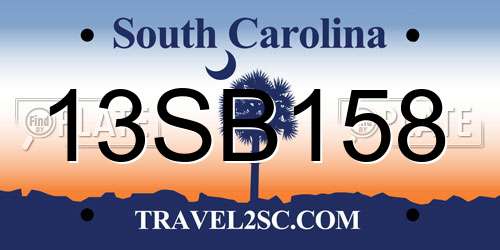 13SB158 South Carolina License Plate