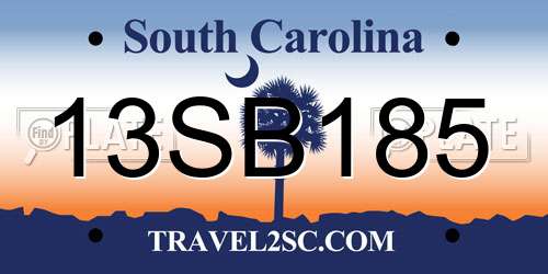 13SB185 South Carolina License Plate