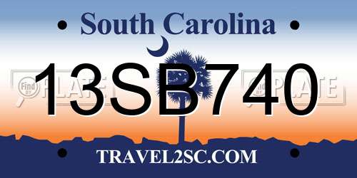 13SB740 South Carolina License Plate