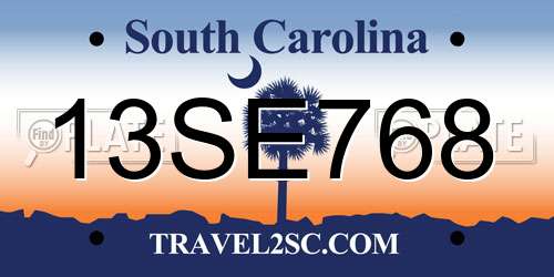 13SE768 South Carolina License Plate