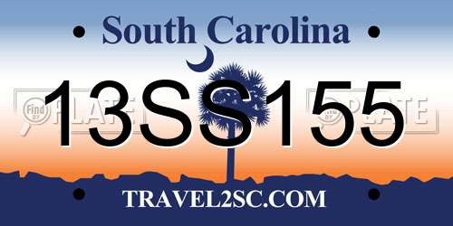 13SS155 South Carolina License Plate