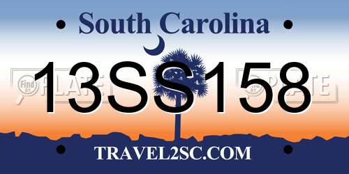 13SS158 South Carolina License Plate
