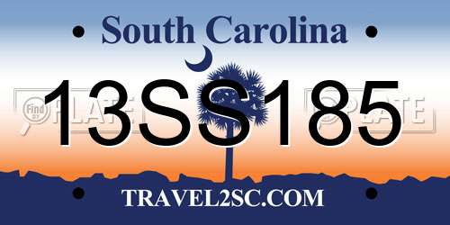 13SS185 South Carolina License Plate