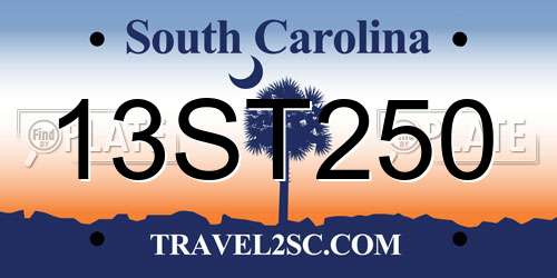 13ST250 South Carolina License Plate