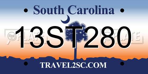 13ST280 South Carolina License Plate