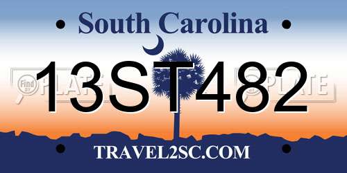 13ST482 South Carolina License Plate