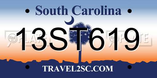 13ST619 South Carolina License Plate