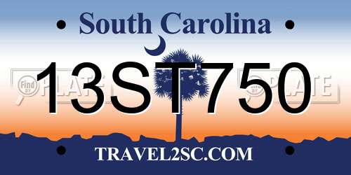 13ST750 South Carolina License Plate