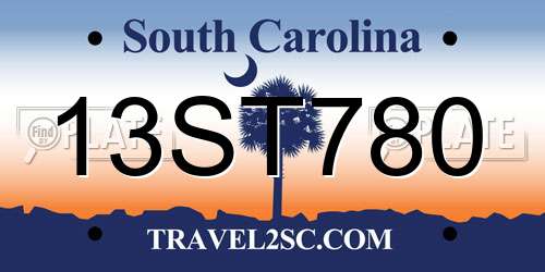 13ST780 South Carolina License Plate