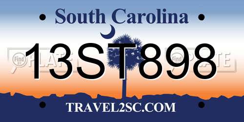 13ST898 South Carolina License Plate