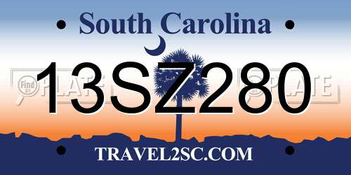 13SZ280 South Carolina License Plate