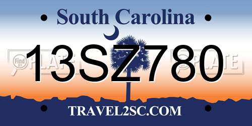 13SZ780 South Carolina License Plate