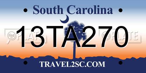 13TA270 South Carolina License Plate