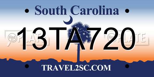 13TA720 South Carolina License Plate