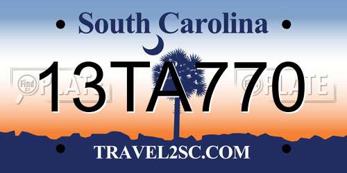 13TA770 South Carolina License Plate