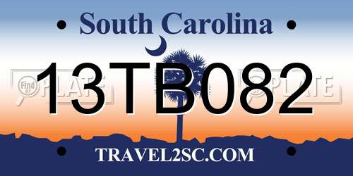 13TB082 South Carolina License Plate