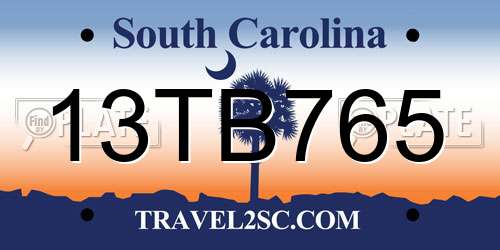 13TB765 South Carolina License Plate