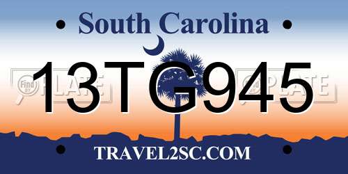 13TG945 South Carolina License Plate