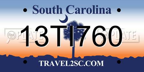 13TI760 South Carolina License Plate