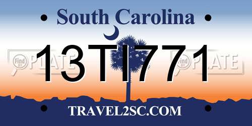 13TI771 South Carolina License Plate