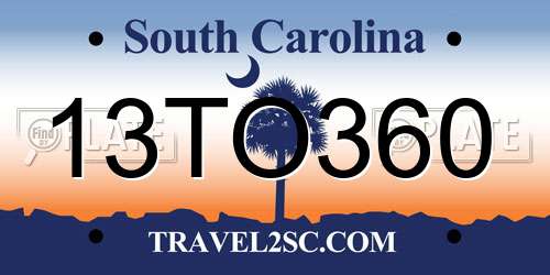 13TO360 South Carolina License Plate