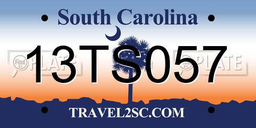 13TS057 South Carolina License Plate