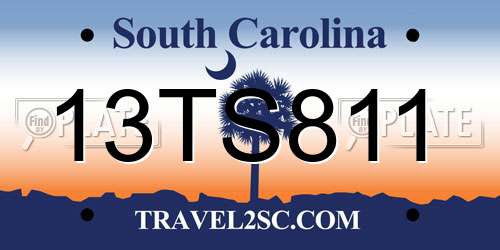 13TS811 South Carolina License Plate