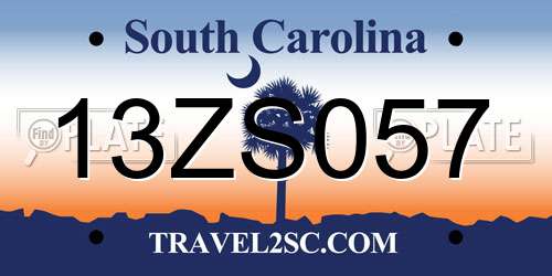 13ZS057 South Carolina License Plate