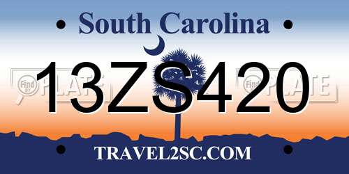 13ZS420 South Carolina License Plate