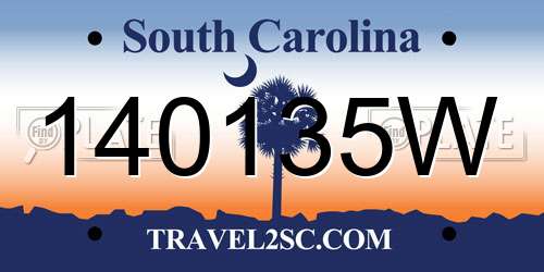 140135W South Carolina License Plate