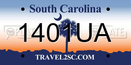 1401UA South Carolina License Plate