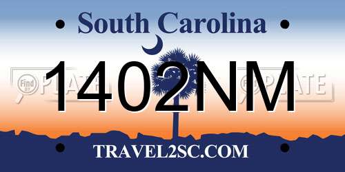 1402NM South Carolina License Plate